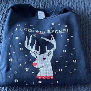 Gildan Black Festive Reindeer Sweater